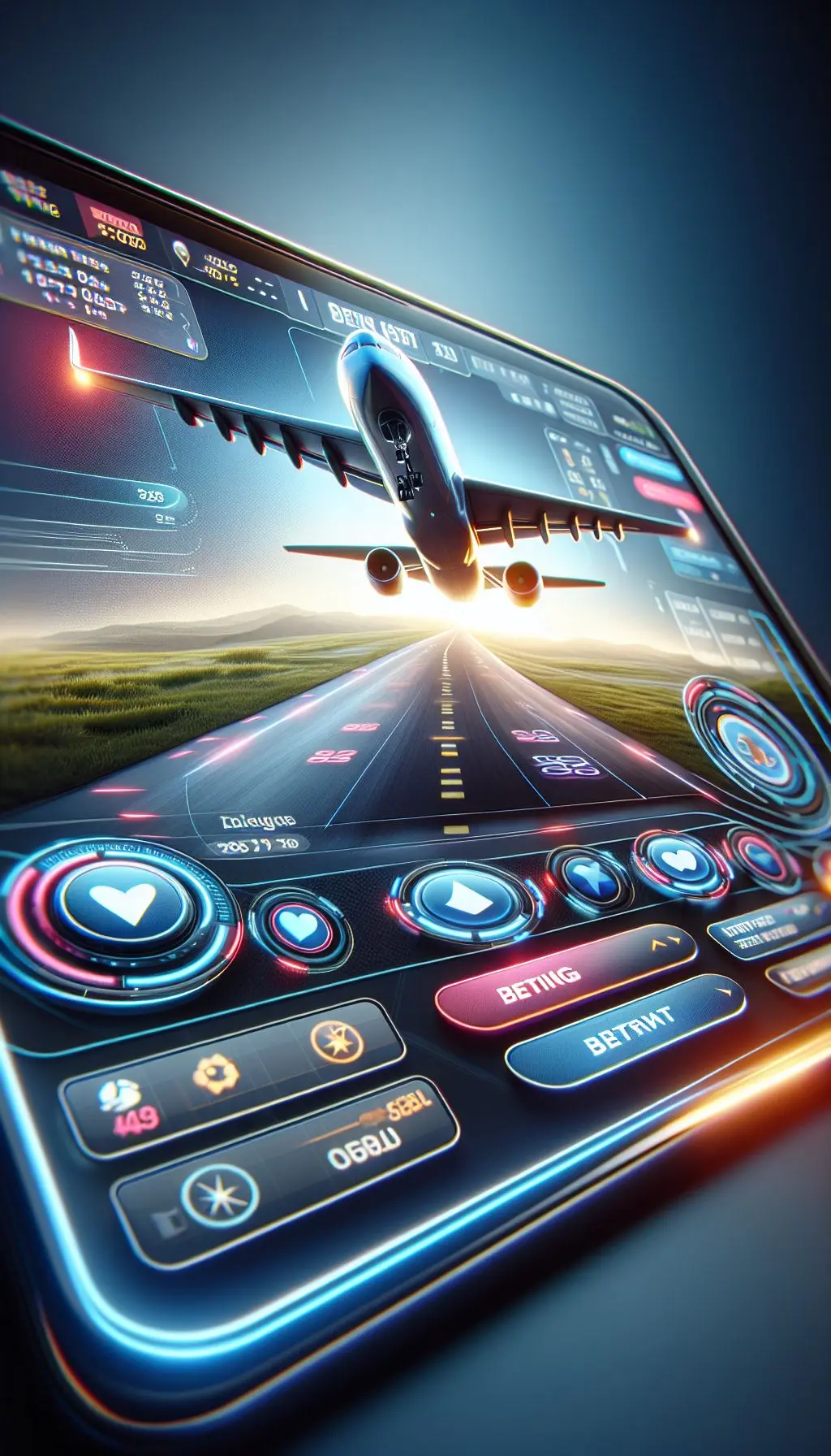 Interfaz del juego Aviator en Wplay con avión despegando y opciones de apuesta