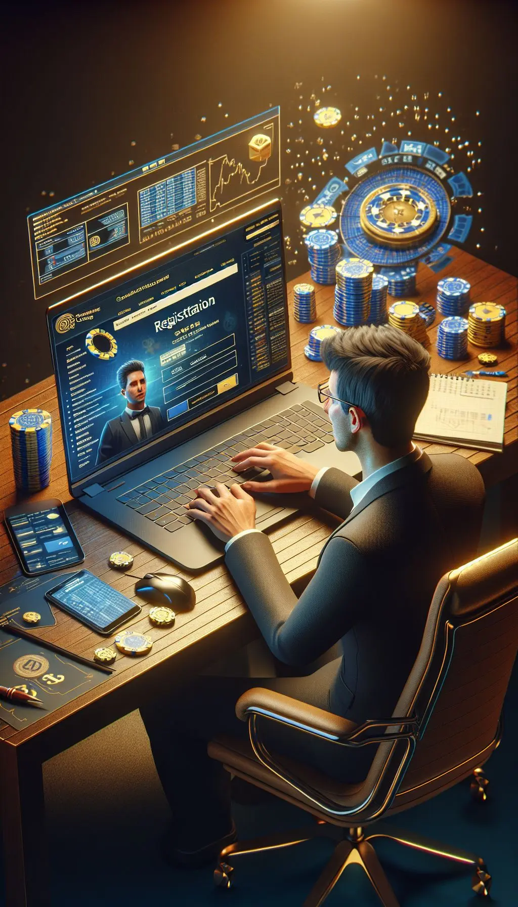 Usuario registrándose en WPlay Casino desde su computador