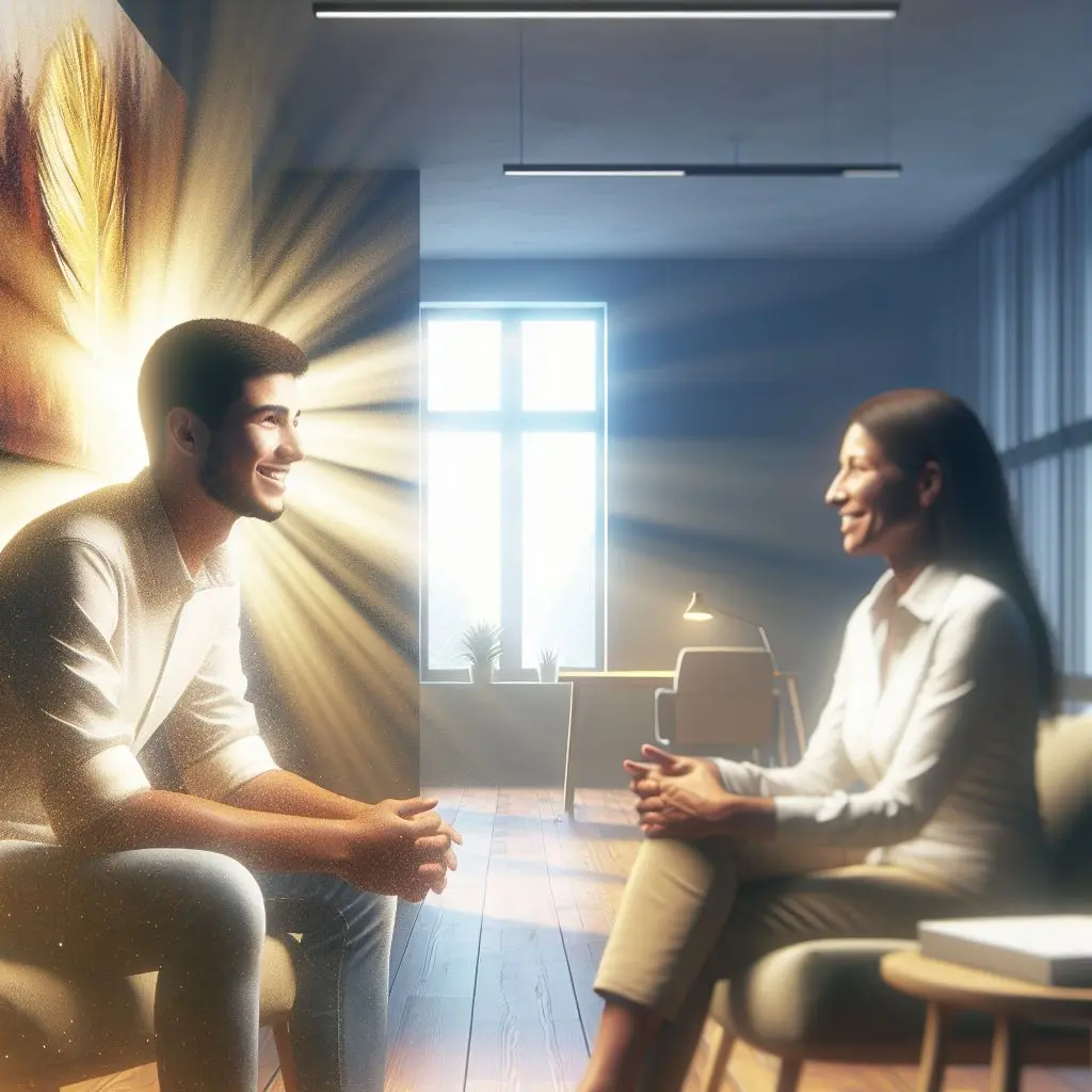 Consejera apoyando a jugador para evitar la ludopatía en Colombia