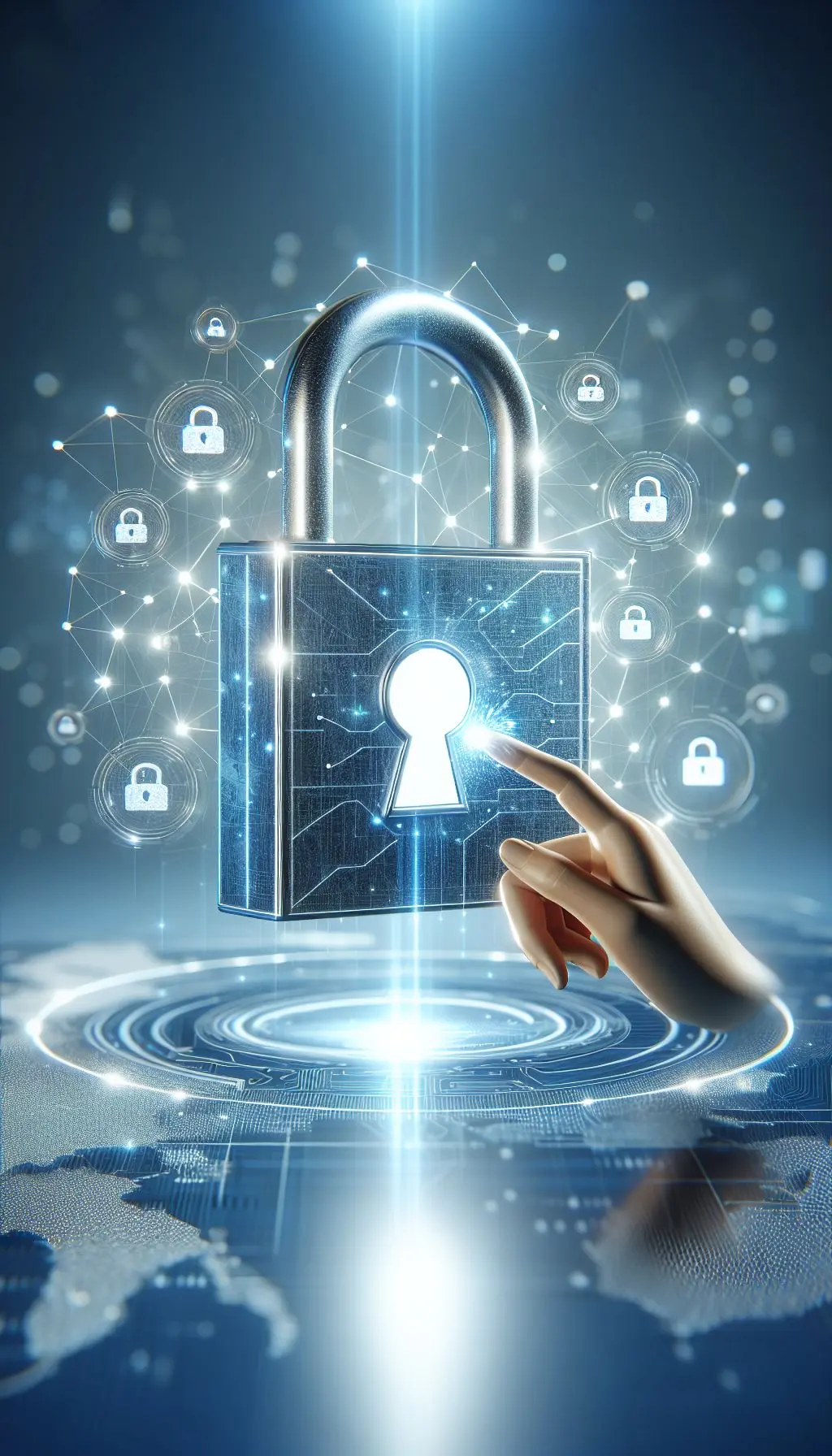 Mano activando candado de seguridad sobre plataforma de apuestas con datos protegidos.